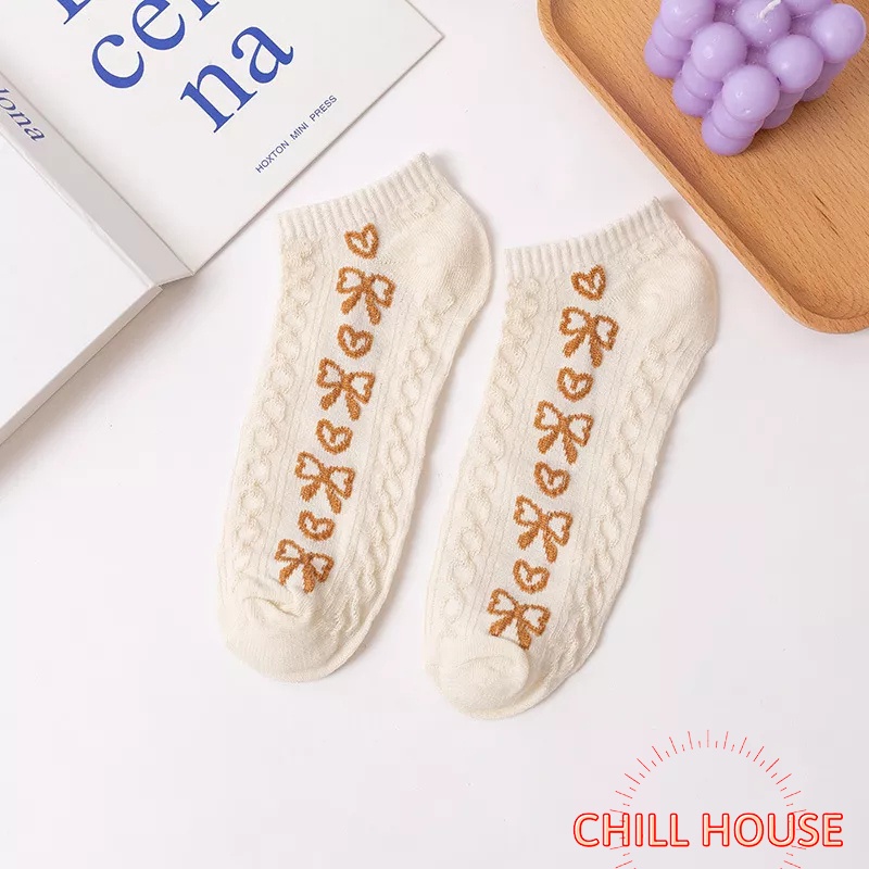 Tất cổ ngắn, tất nữ hoạ tiết hình nơ dễ thương T779 - CHILL HOUSE