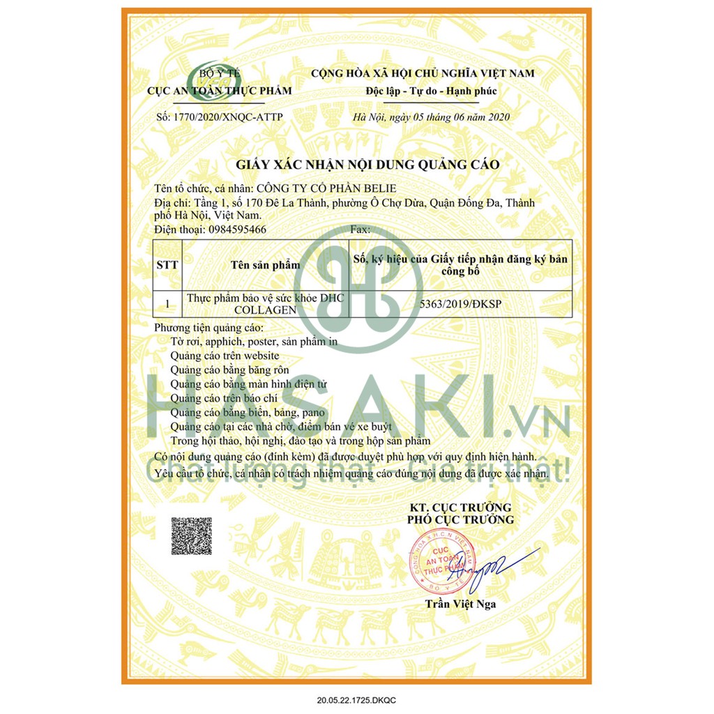 Viên Uống DHC Collagen Làm Đẹp Da Hasaki Sản phẩm chính hãng