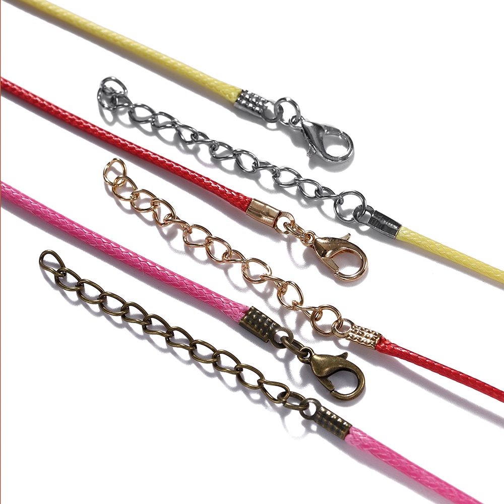 St.kunkka 1.5 / 2mm 50cm 10 cái Sợi bông Sợi Sáp Đồng thau Khóa vòng cổ có thể điều chỉnh