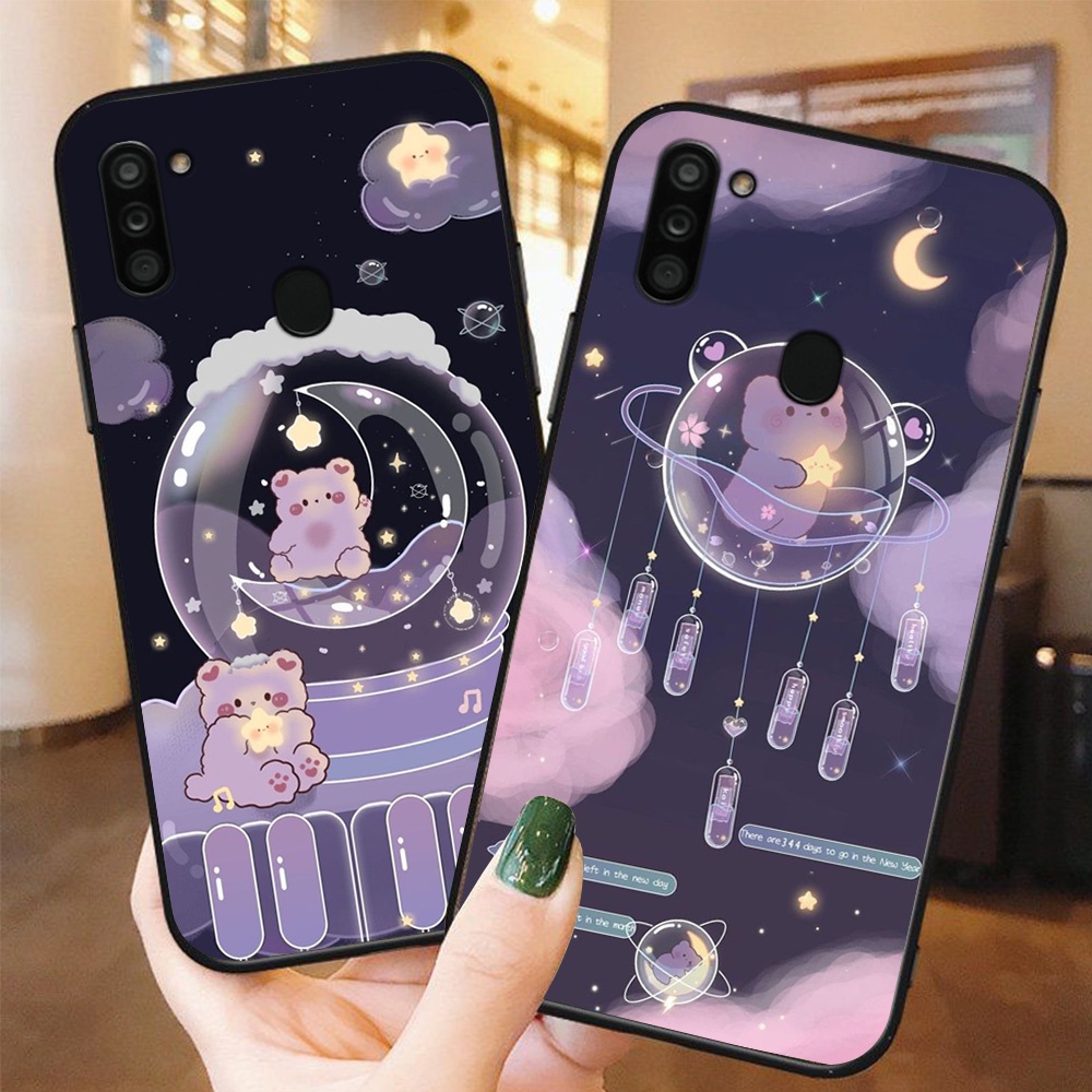 Ốp lưng điện thoại Samsung a11 / m11 bộ gấu tím may mắn