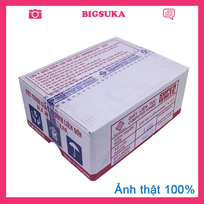 Giấy Vi Tính Liên Sơn, Giấy in Liên Tục 1, 2, 3, 4 liên Khổ A4, A5 (210x279mm) BIGSUKA