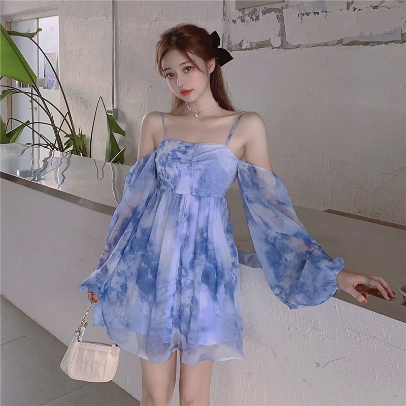 ĐẦM TRỄ VAI NỮ TAY PHỒNG ULZZANG