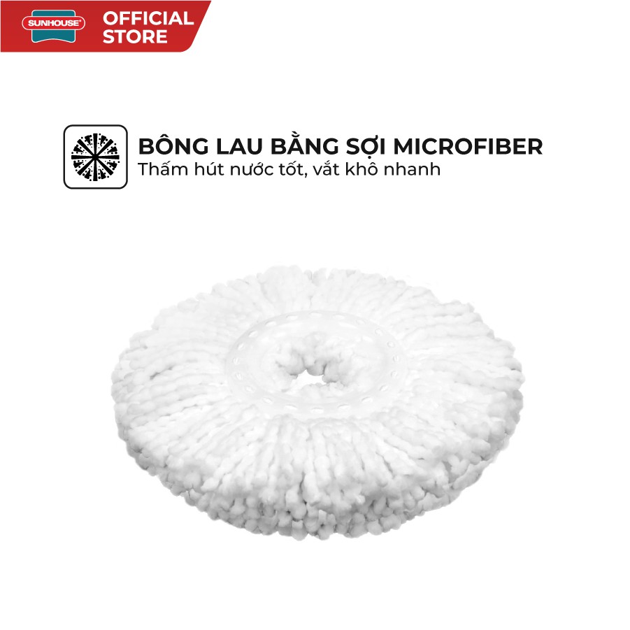 [Mã LIFEHL25 giảm 10% đơn350K] Bông Lau Nhà Microfiber Xoay 360 Độ SUNHOUSE KS-CO350M Đường Kính 360