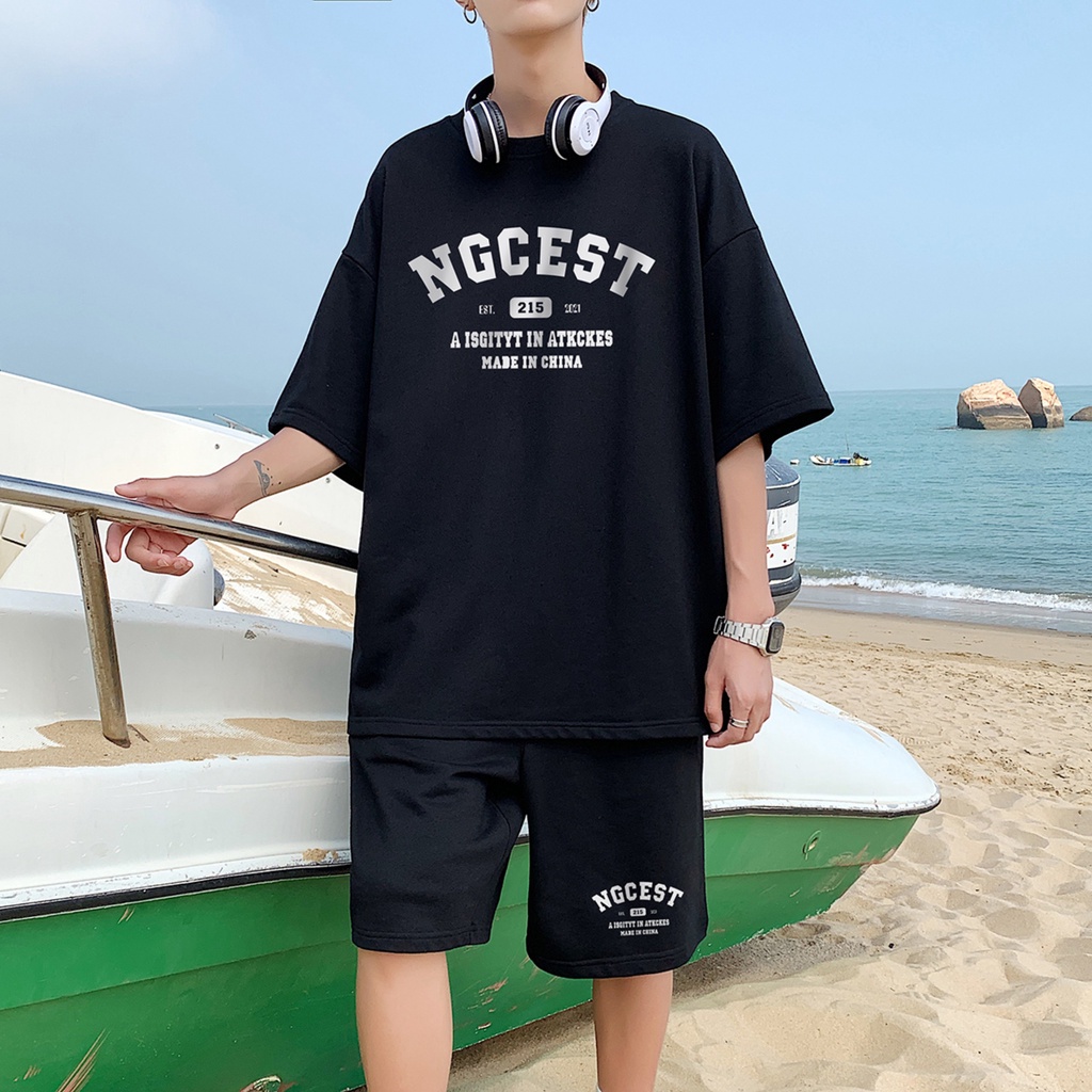 ( Freeship ) Bộ Đồ Thun Phối Chữ 2 Sản Phẩm Áo Kèm Quần Cực Kute Phong Cách Trẻ Trung Năng Động - Fom Dáng Nam Nữ