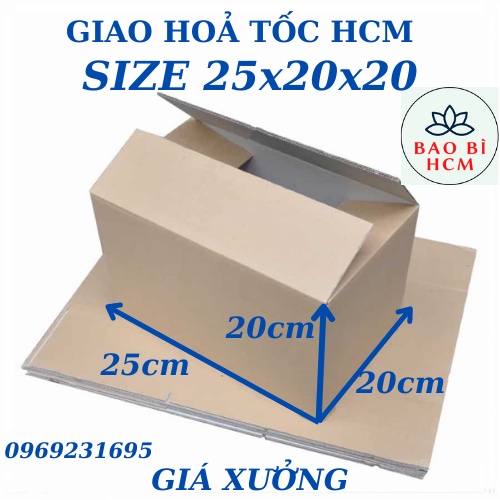 25X20X20 thùng carton đóng gói hàng 3 lớp cứng cáp FREE SHIP HOẢ TỐC HCM
