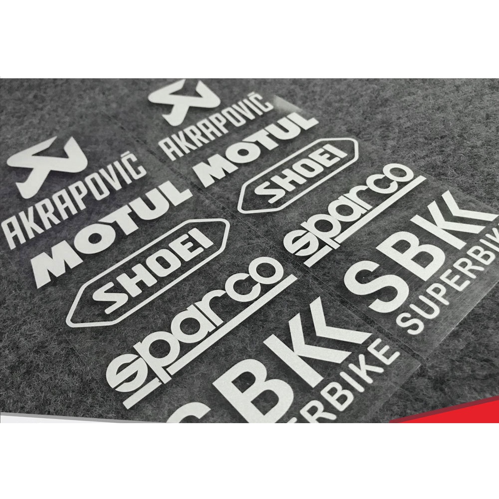 1 Bộ Đề Can Dán Mũ Bảo Hiểm / Xe Mô Tô In Logo Moto GP Chống Thấm Nước Kích Thước 20 * 8CM