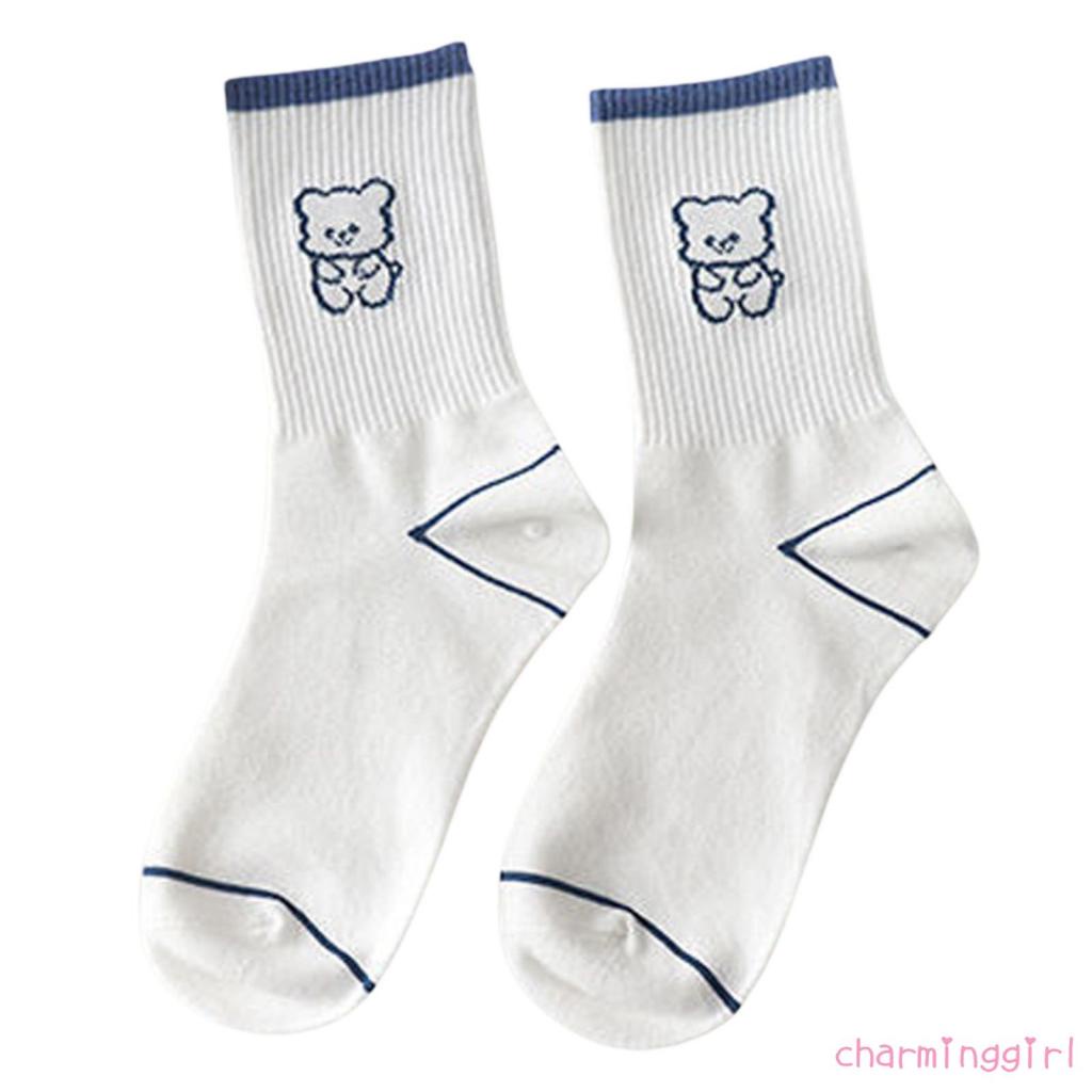 Vớ dệt kim thoáng khí chống trượt in họa tiết hoạt hình dễ thương cao cấp cho nữ