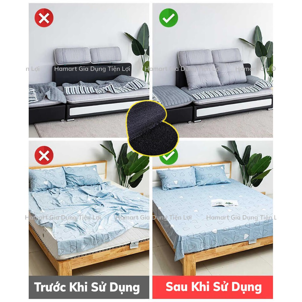 COMBO 5 Miếng Dán Velcro Cố Định Ga Giường Dán Chống Trượt Thảm Sàn Khăn Trải Bàn Lót Ghế