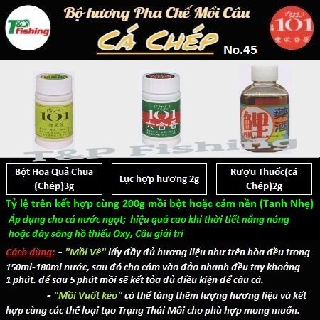 Bộ hương pha chế mồi câu cá Chép 101 Đài Loan