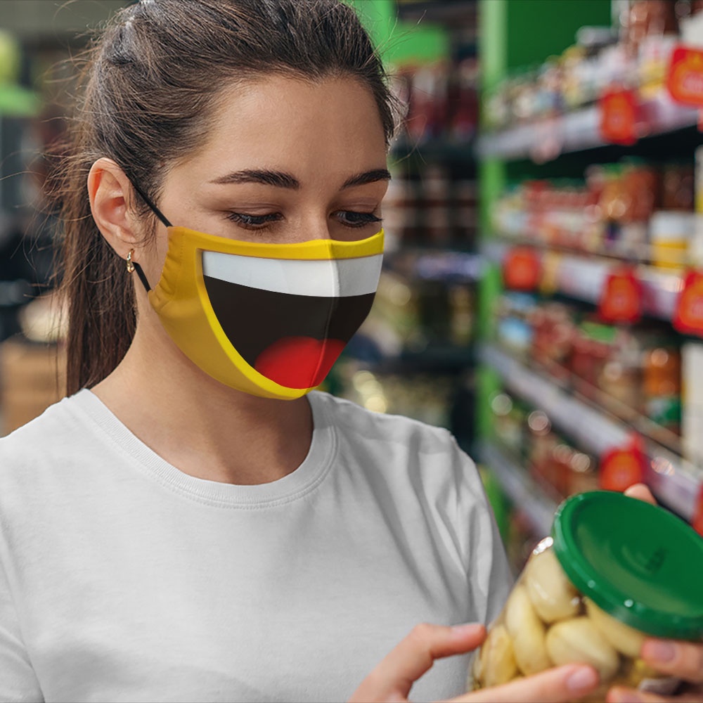Khẩu trang cho bé vui nhộn đáng yêu cute thú cưng hoạt hình Mặt Cảm Xúc EMOJIS CARTWELL chống giọt bắn chống nắng ngăn b