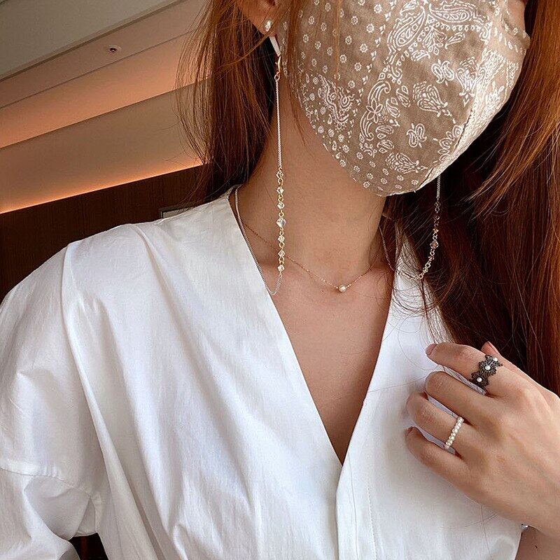 Vòng cổ Mặt Đá Pha Lê Ngọc Trai Nhân Tạo Thời Trang