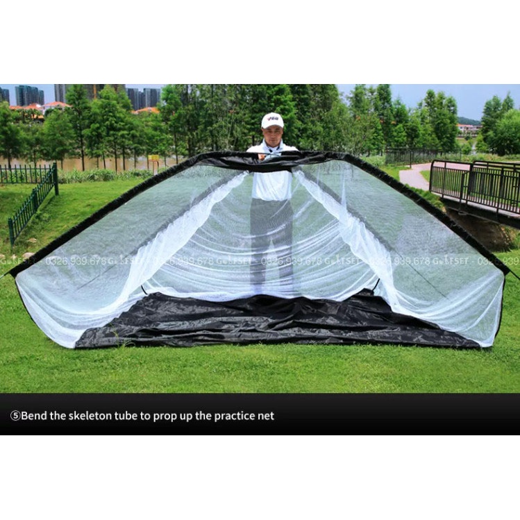 Combo Lồng Tập Golf PGM + Thảm Swing Nhỏ/ Bộ Tập Swing Golf Tại Nhà Giá Rẻ/ Tặng 3 Bóng Golf Xốp/ 2 Màu Sắc Xanh/Đen