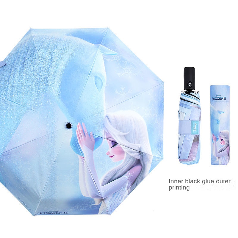 ♛Dù Gấp Tự Động Chống Nắng In Hình Công Chúa Elsa Cho Bé Gái Tiểu Học