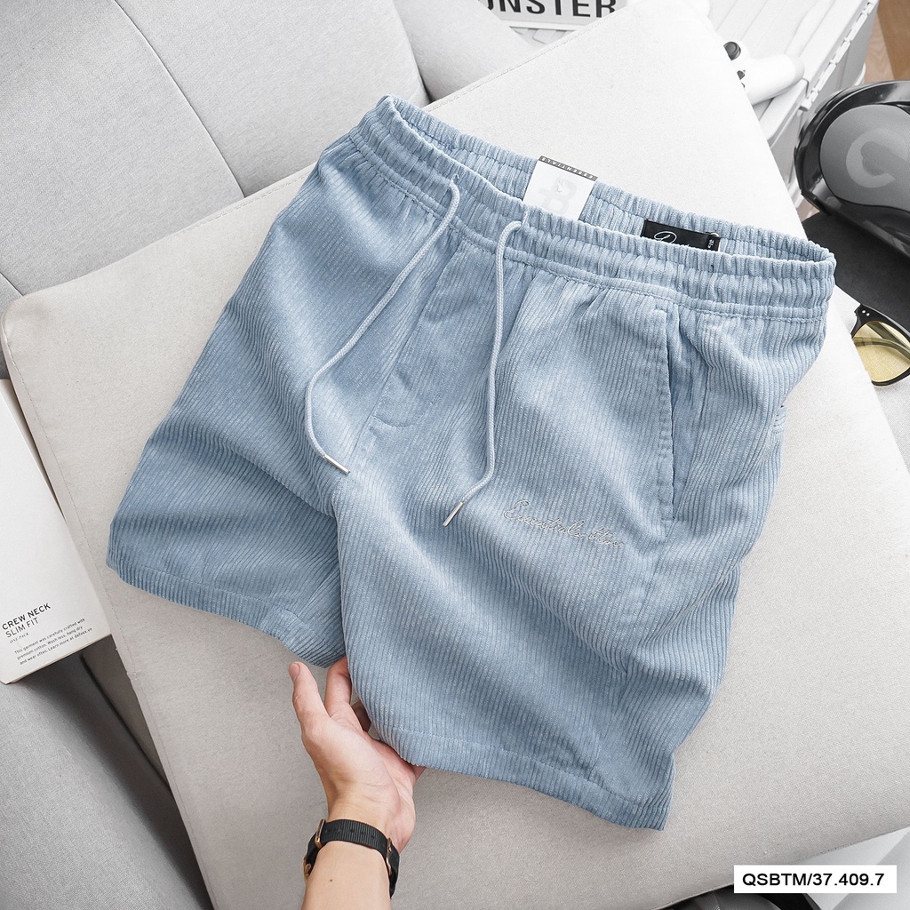 Quần short lửng nam dây rút, quần short nhung tăm đơn sắc, dễ phối đồ 4097