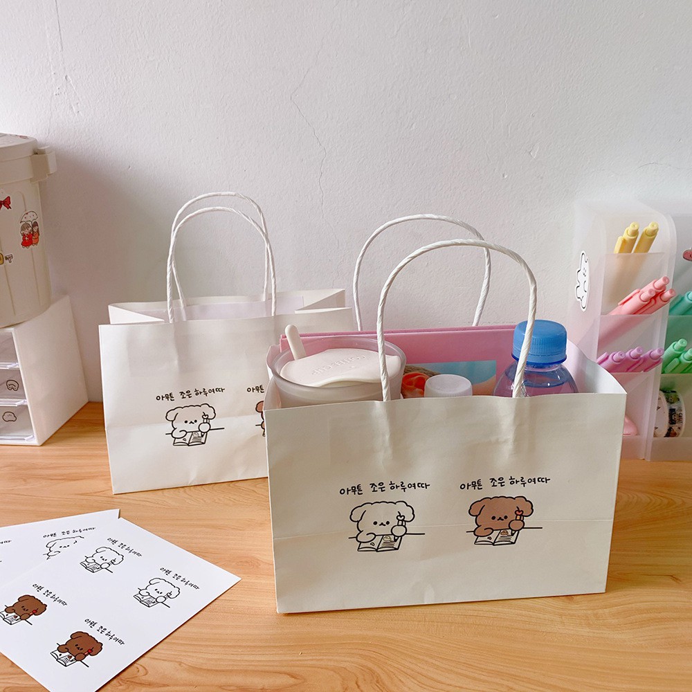 Túi giấy có quai xách đựng quà tặng phong cách Hàn Quốc