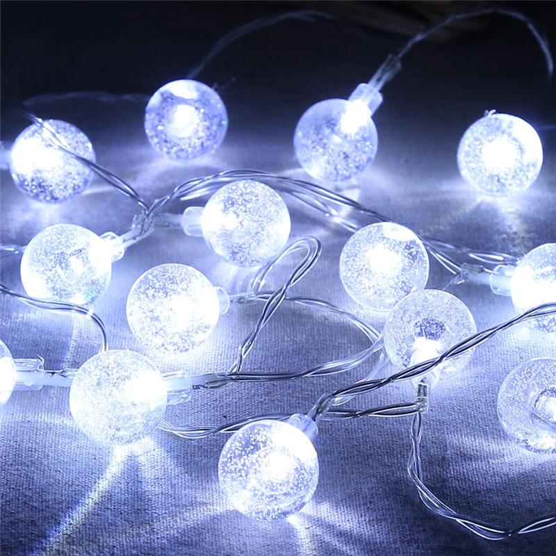 Led Pha lê Bóng Led Dây Ánh sáng Cổ tích 10M 20M 30M AC Bong bóng Bóng đèn Cổ tích Bóng đèn Vòng hoa Dây Ánh sáng Không thấm nước Trang trí ngoài trời Trong nhà Khu vườn Tiệc cưới Lễ Giáng sinh Chiếu sáng Trang trí Đèn ngủ