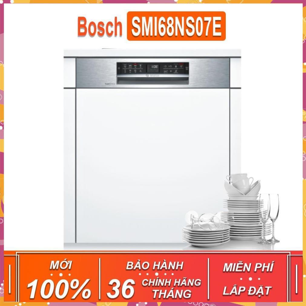 Máy rửa bát âm tủ bán phần  Bosch SMI68NS07E TGB - Seri 6 , dung tích rửa 13 bộ ( Xuất sứ Đức - BH 3 NĂM )