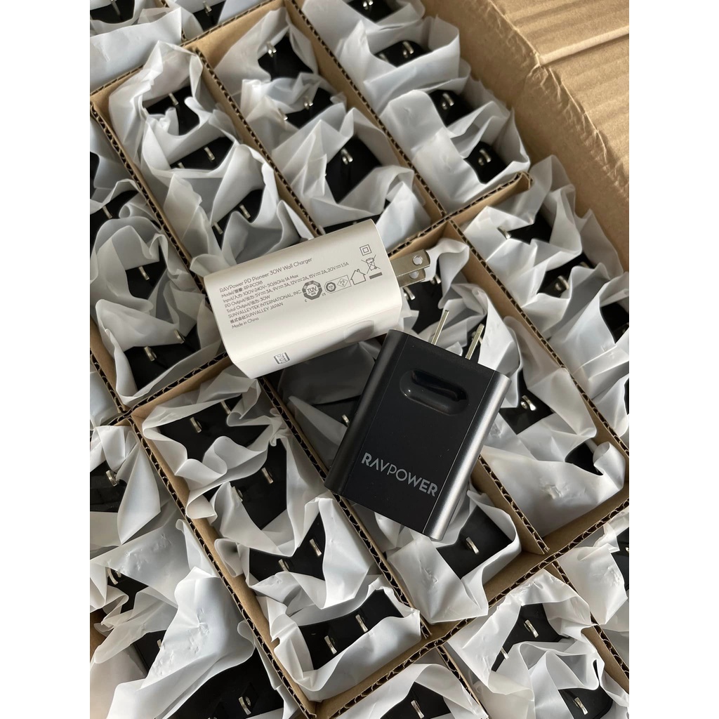 ✅  Combo Củ Sạc Ravpower Type C 30W RP-PC018 SUPER-C SERIES tray không box