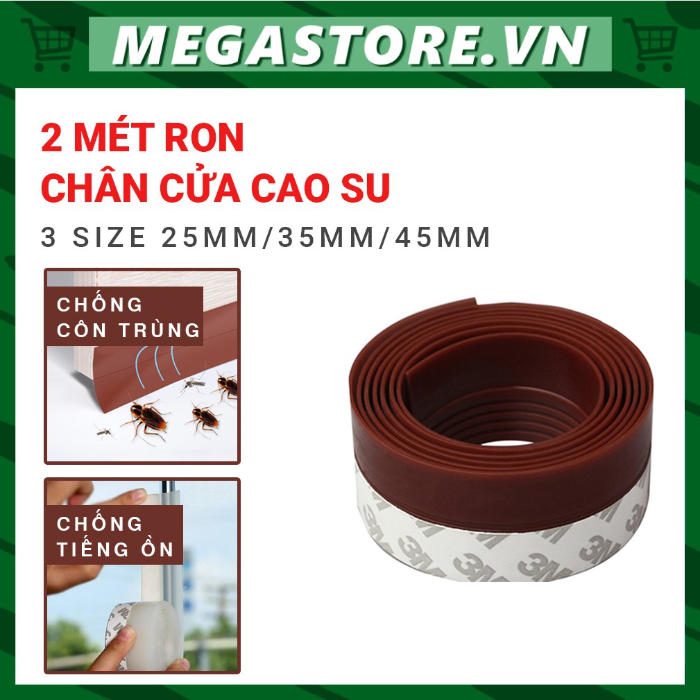 2 Mét Ron Chân Cửa Cao Su 🔥FREESHIP🔥 Ron (Gioăng) Cao Su Dán Khe Hở Chân Cửa 3M - Chống Bụi, Chống Nước, Giảm Tiếng Ồn