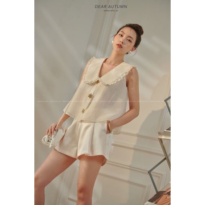 [COLIN CLOTHING] Áo sơ mi nữ cổ bèo nút đá sao