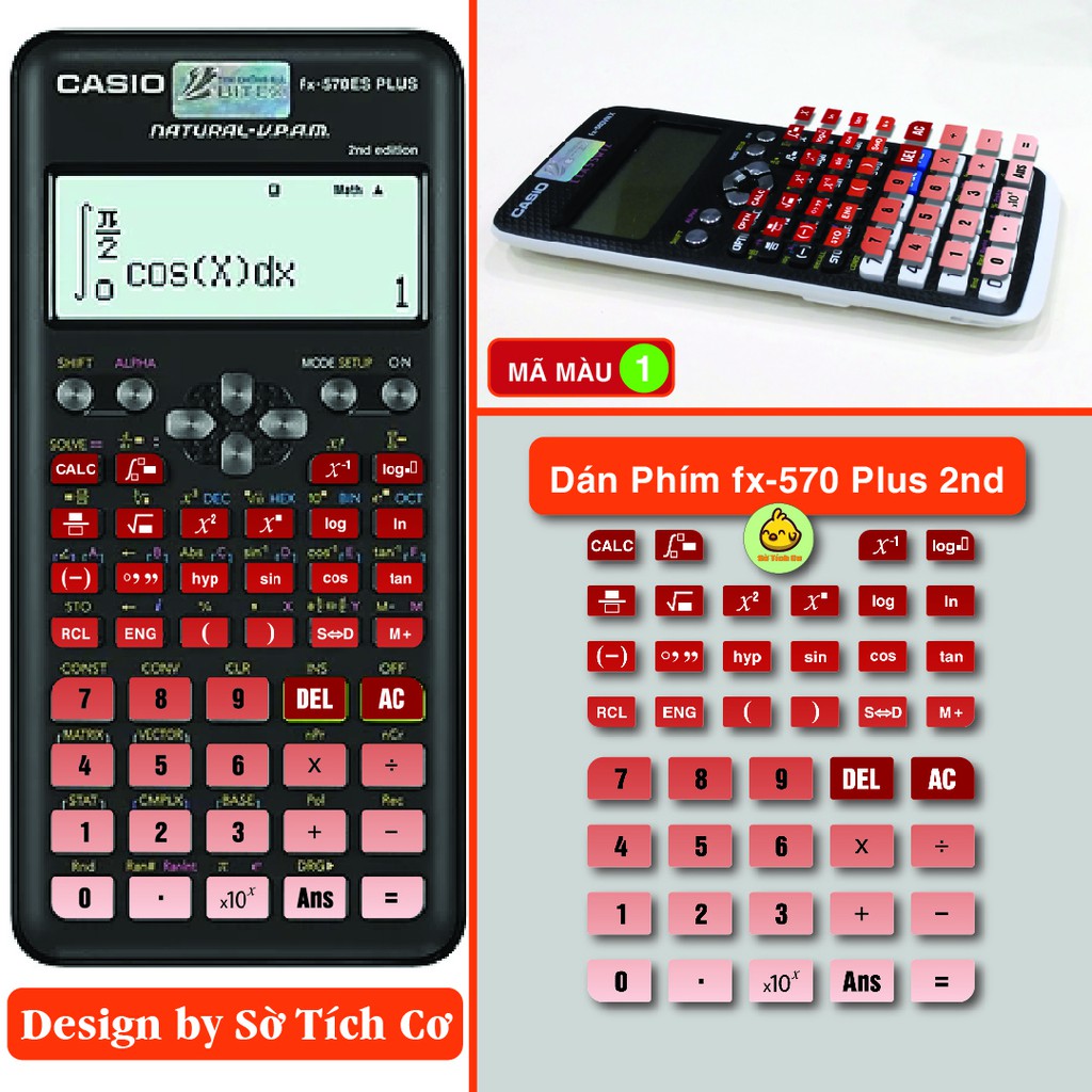 Dán Bàn Phím FX570 Edition Thế hệ 2 - Miếng decal dán bàn phím máy tính casio nhiều màu sắc MSP: Phim2nd