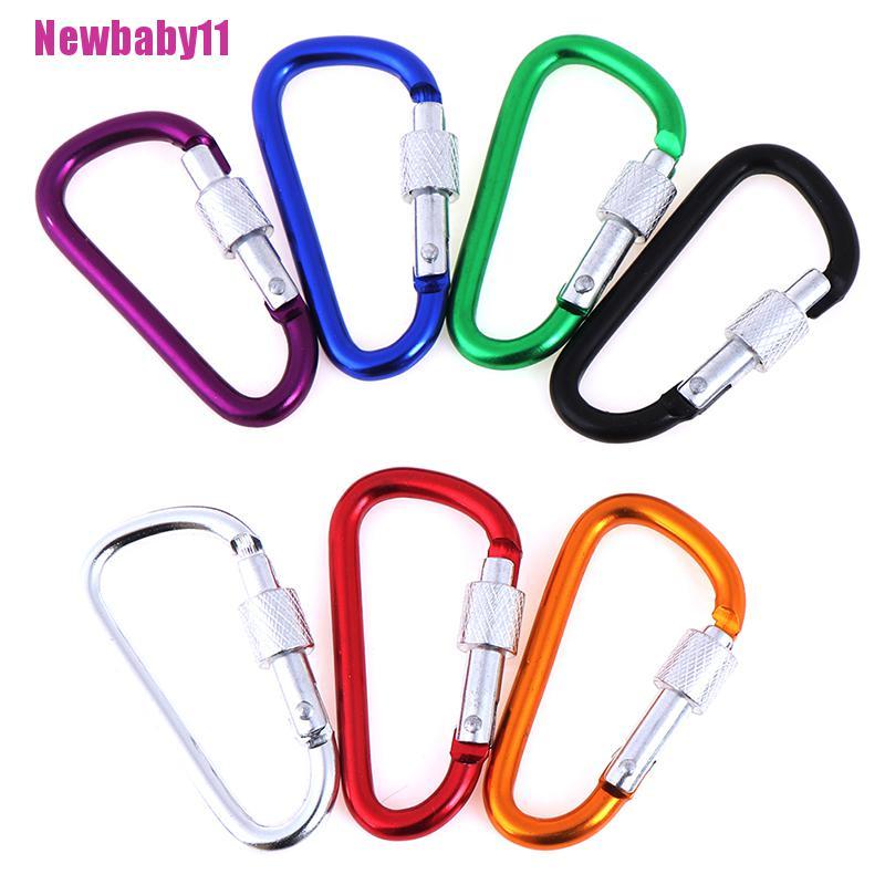 Set 2 Móc Khóa Carabiner Hình Chữ D Bằng Nhôm Màu Sắc Ngẫu Nhiên BABY11