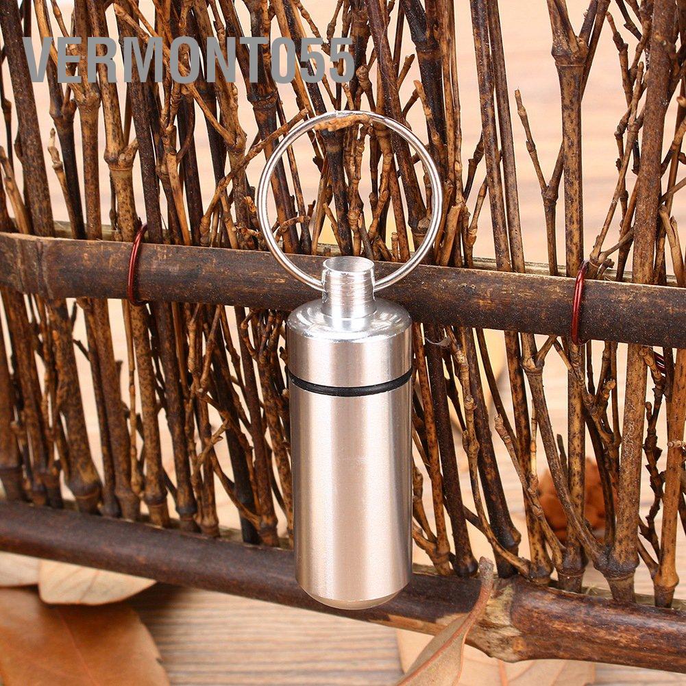 Hàng Hot Hộp đựng thuốc bằng nhôm nhỏ Hộp đựng thuốc Chủ sở hữu chai lọ đựng móc khóa chống thấm nước Hàng giao ngayVermont055