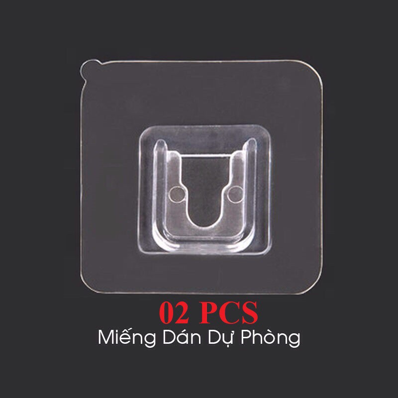 Set 02 miếng keo dán kệ nhà tắm chữ U - Miếng keo dán kệ chữ nhật, kệ góc nhà tắm - U Móc đơn