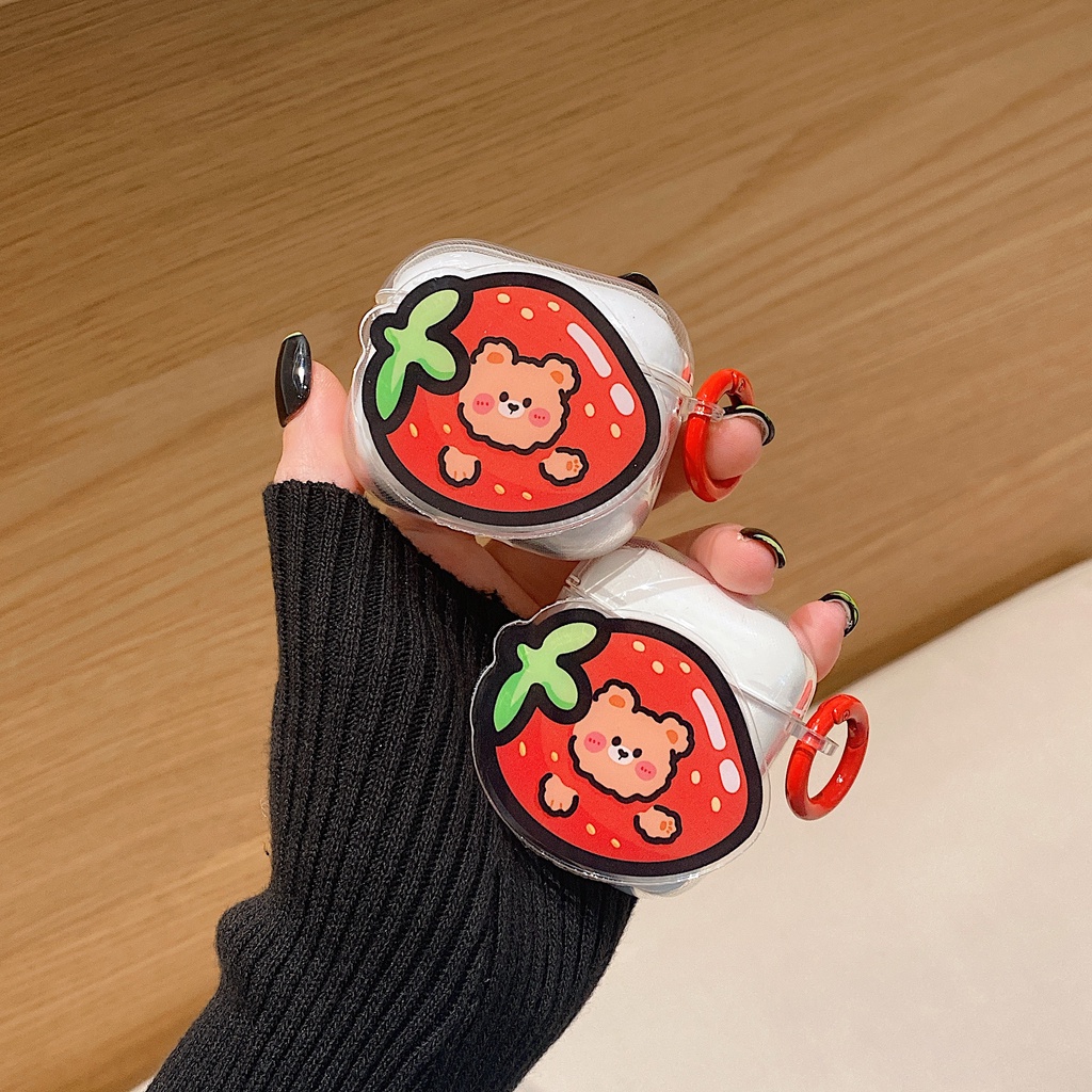 Vỏ Bảo Vệ Hộp Sạc Tai Nghe AirPods 1 2 pro 3 2021 gen3 Bluetooth Không Dây Bằng Silicon Tpu Mềm Họa Tiết Động Vật Trái Cây Dễ Thương