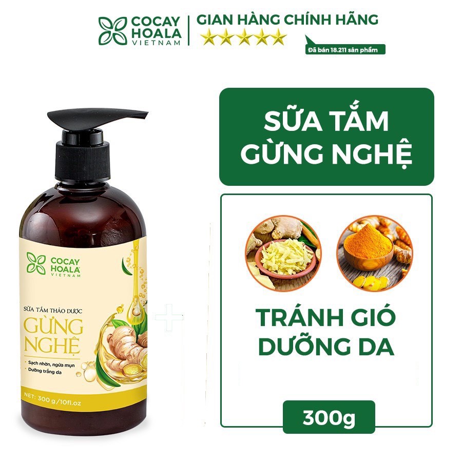 Sữa tắm thảo dược gừng nghệ Cỏ cây hoa lá 300ml