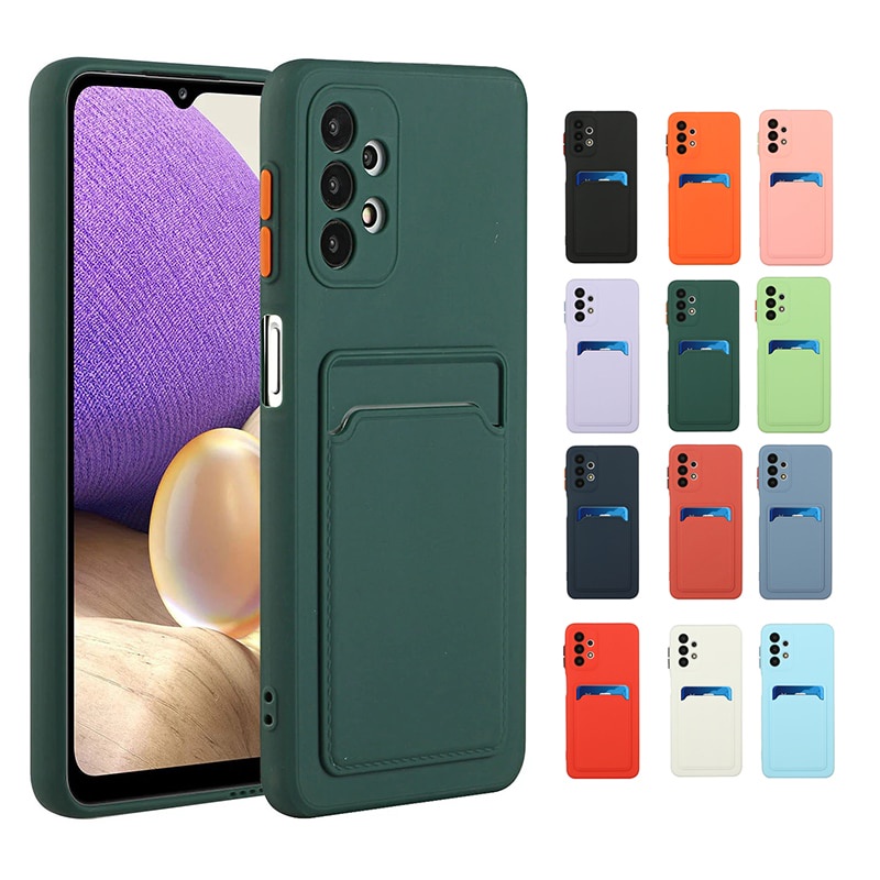 Ốp điện thoại silicon dẻo kèm ngăn đựng thẻ cho SAMSUNG GALAXY S20 FE NOTE 20 ULTRA S20 PLUS A02 A12 A32 4G A52 A51 A71 4G M31S