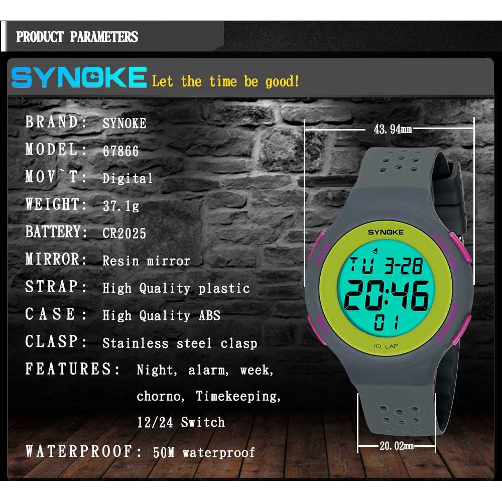 Đồng Hồ Điện Tử Synoke Đa Năng Chống Thấm Nước 50m
