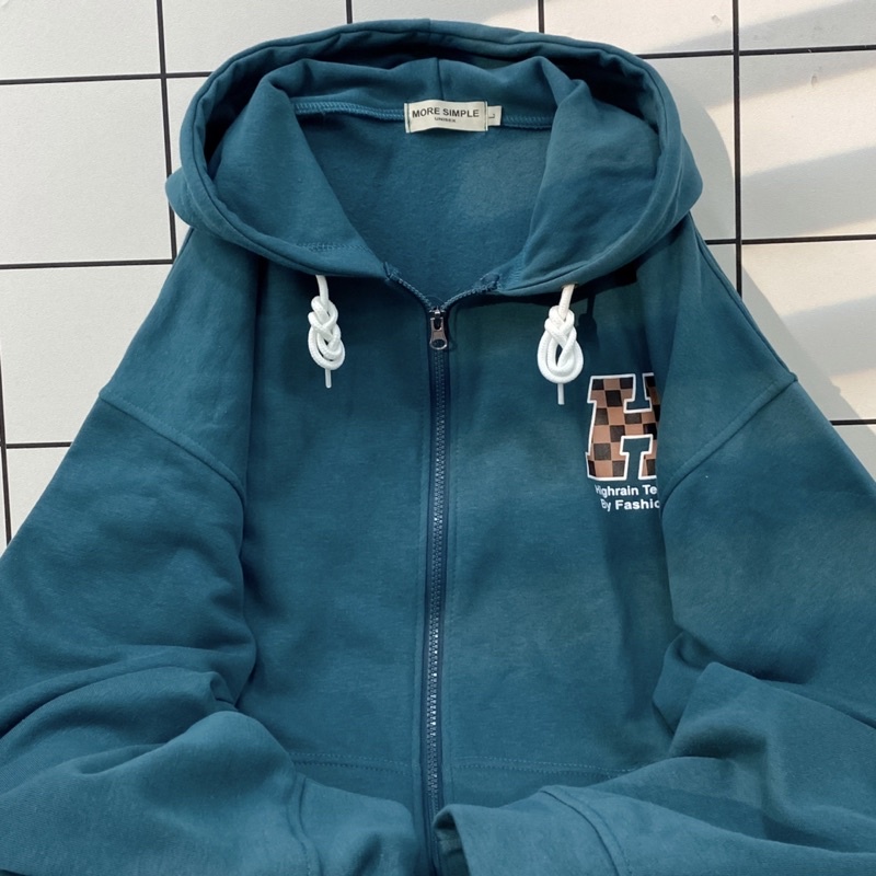 Áo Khoác Hoodie zip nỉ bông ⚡️HIGHRAIN màu XANH/TAN  Nam nữ unisex/FREESHIP  Áo Hoodie dây kéo form rộng Jaystoree