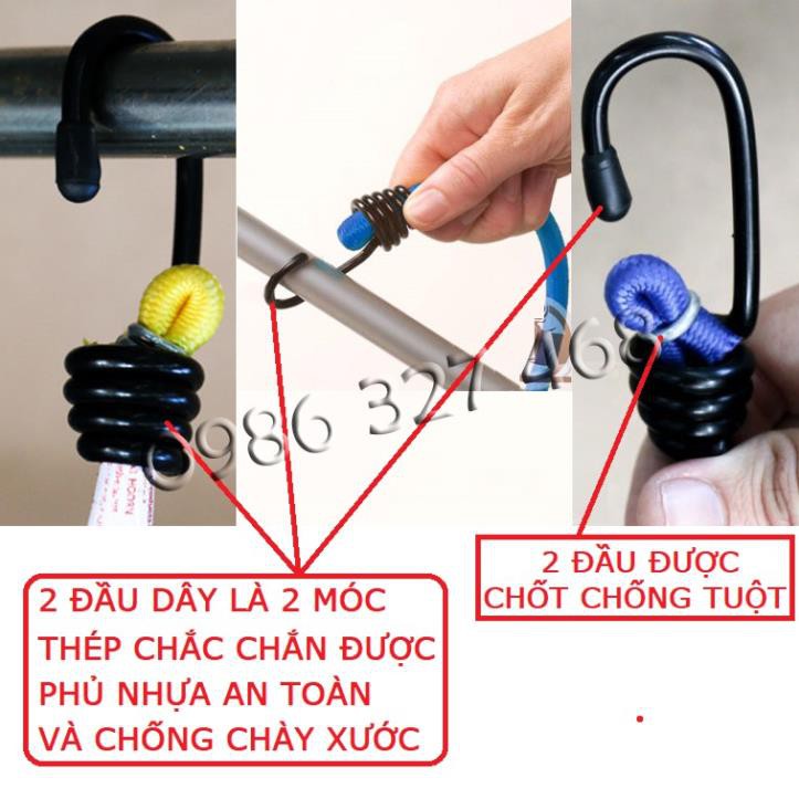 [DÒNG NHẬP- Siêu Co Giãn] Dây Ràng Đồ Xe Máy, Dây Chằng Hàng Cho Xe Đẩy Hàng, Xe Đạp Leo Núi