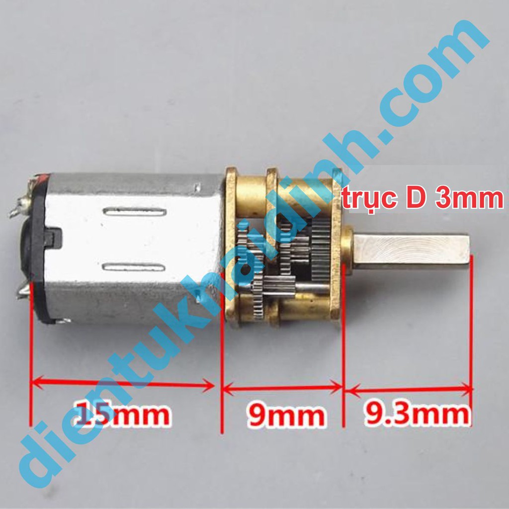 động cơ giảm tốc N20 3-5V 40-66v/p trục D 3mm x 7mm kde4584