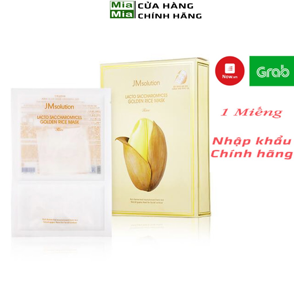 Mặt Nạ Gạo JM Solution Tinh Chất Gạo (Miếng lẻ) JM Solution Lacto Saccharomyces Golden Rice Mask Cấp Ẩm Sáng Da