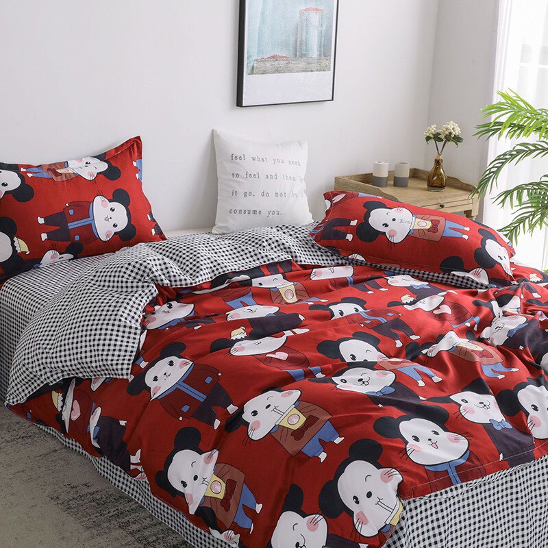 Bộ Chăn Ga Cotton POLY ĐÁM CƯỚI CHUỘTchăn, ga, cotton, ga nệm, chăn ga, cotton poly, chăn nệm, chăn ga gối, bedding️