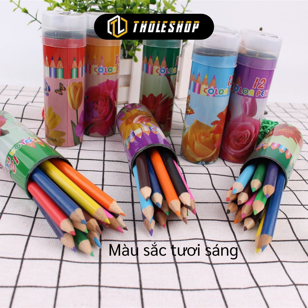 Bút Chì Màu - Combo 12 Bút chì Màu Cho Bé ( Có Chuốt), Nguyên Liệu Cao Cấp 6900