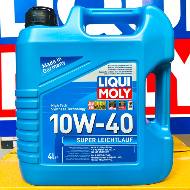 Dầu Nhớt Tổng Hợp Xe Hơi - Ô TÔ LIQUI MOLY SUPER LEICHTLAUF 10W-40 CAN 4 Lit - 9504 Made in Germany