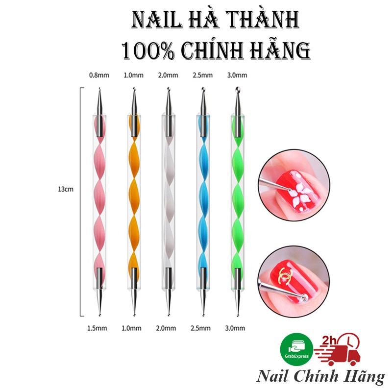 Bút chấm bi nail vẽ móng 2 đầu inox cao cấp phụ kiện nail chính hãng