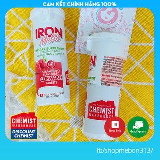 [Có Tem Chemist] Sắt ngậm bổ sung sắt Iron Melts 50 viên - Xuất xứ Úc Chính Hãng