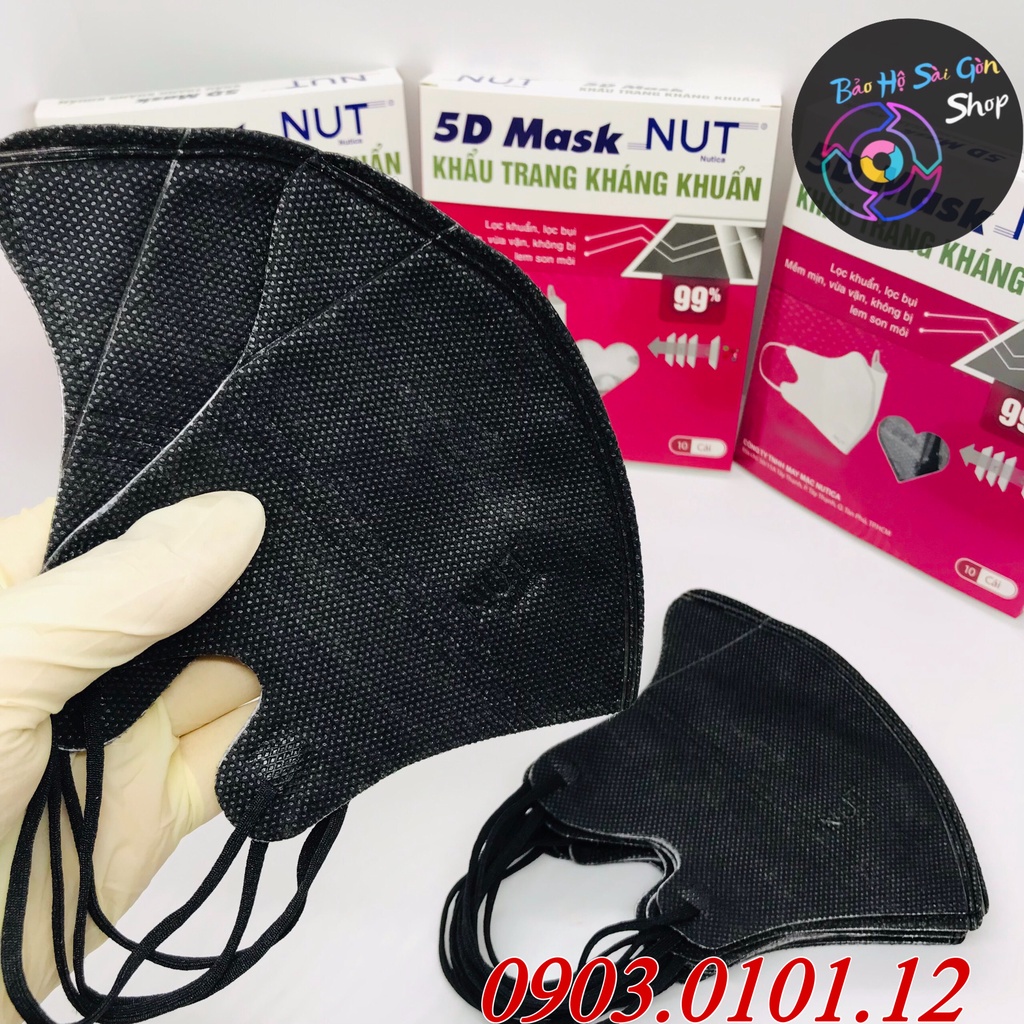 Khẩu trang 5d người lớn NUT chính hãng, 5d mask Hàn Quốc hàng có sẵn nhiều họa tiết mới hộp 10 cái