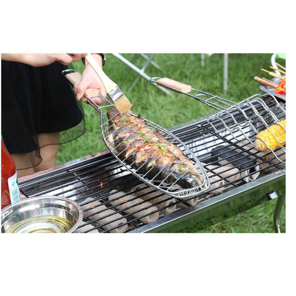 [ Home & Garden ] Lò nướng than inox ngoài trời BBQ (73x33x71)cm