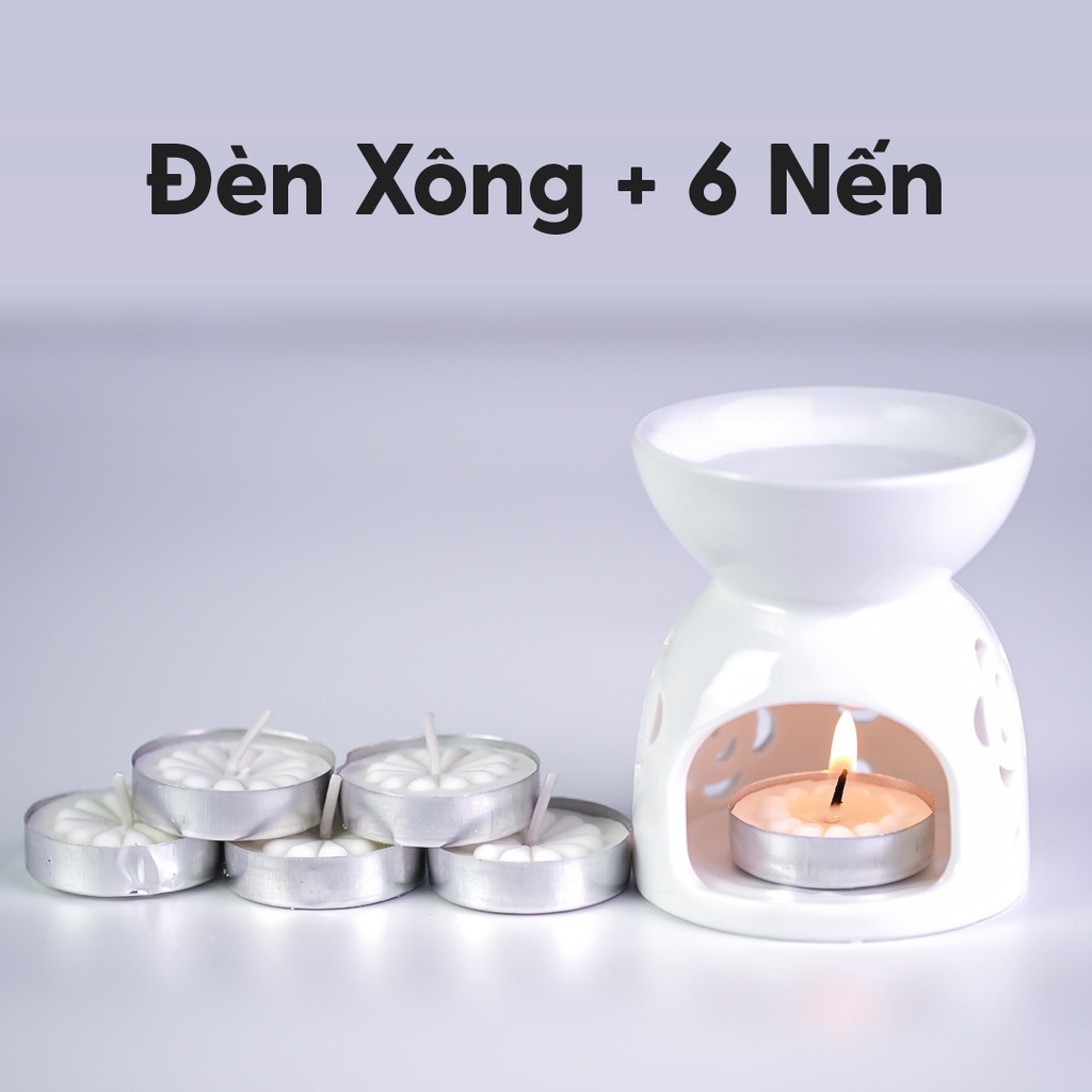 Combo Đèn Xông Tinh Dầu Gốm Bát Tràng Bằng Nến HENY GARDEN