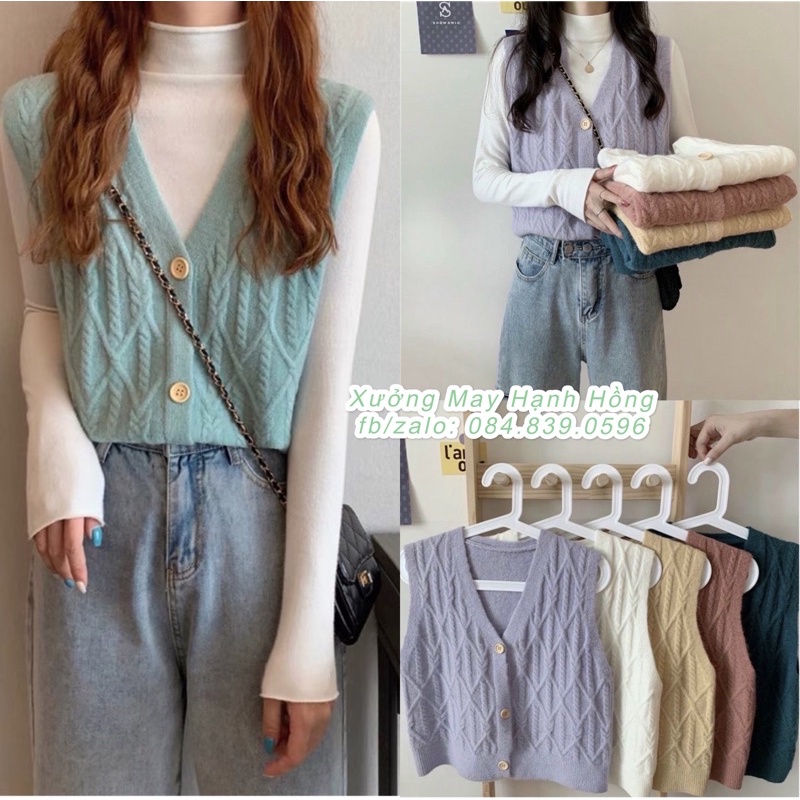 Áo len gile nữ - Áo gile nữ - Xưởng May Hạnh Hồng