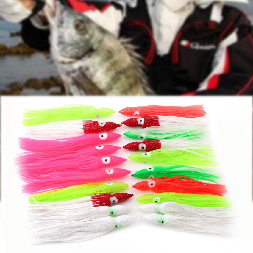 10 Types 20pcs New Useful Mixed Color Squid Skirt Bait Saltwater Soft Sea Fishing Lures