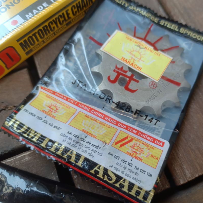 Bộ nhông sên dĩa, DID  và jomthai asahi 14-36T 428 cho dream và wave