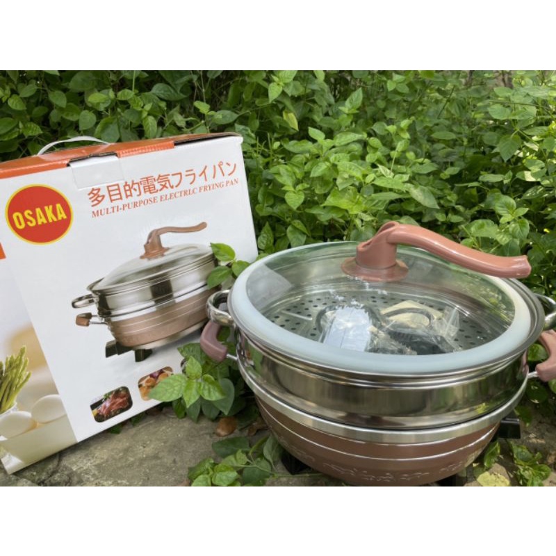 Nồi lẩu điện Osaka đa năng kèm lồng hấp