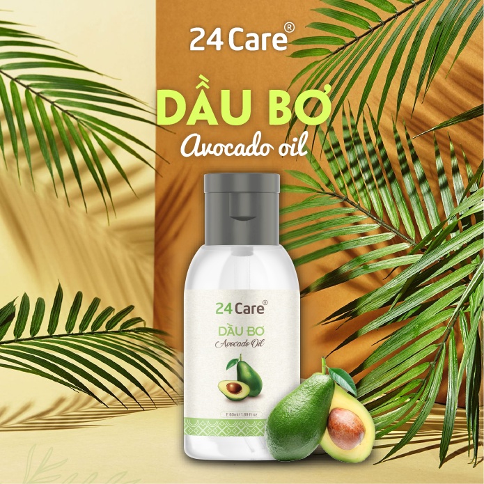Dầu Bơ 24Care Nguyên Chất - Dưỡng tóc, giảm mụn, giảm tình trạng rạn da - Dung tích 60ml
