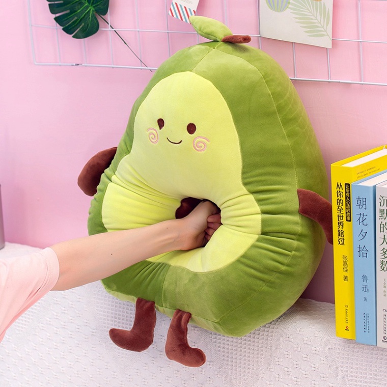 Gấu bông trái bơ tròn đáng yêu, gối ôm quả bơ cho bé ôm ngủ kích thước 40cm